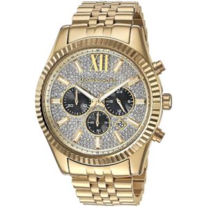 Men&rsquo;s Gold-Tone Lexington Chronograph Watch MK8494